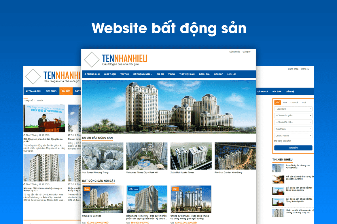 Thiết kế website, landing page bất động sản 