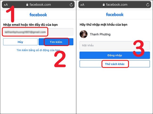 cách lấy lại mật khẩu Facebook