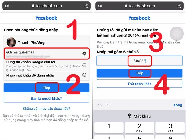 cách lấy lại mật khẩu Facebook 