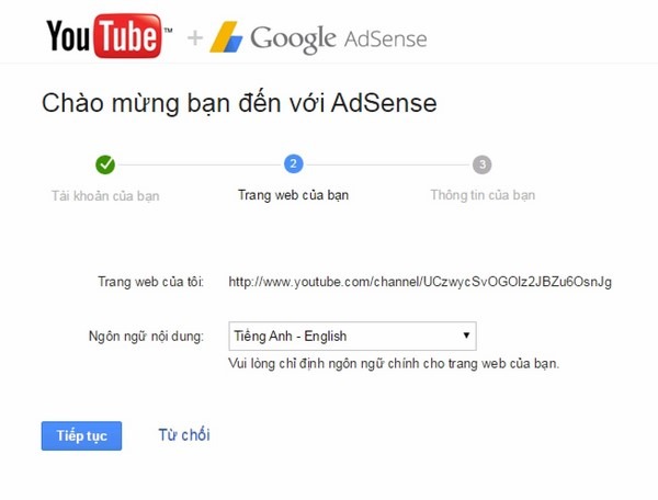 đăng ký Adsense cho kênh YouTube nhanh nhất
