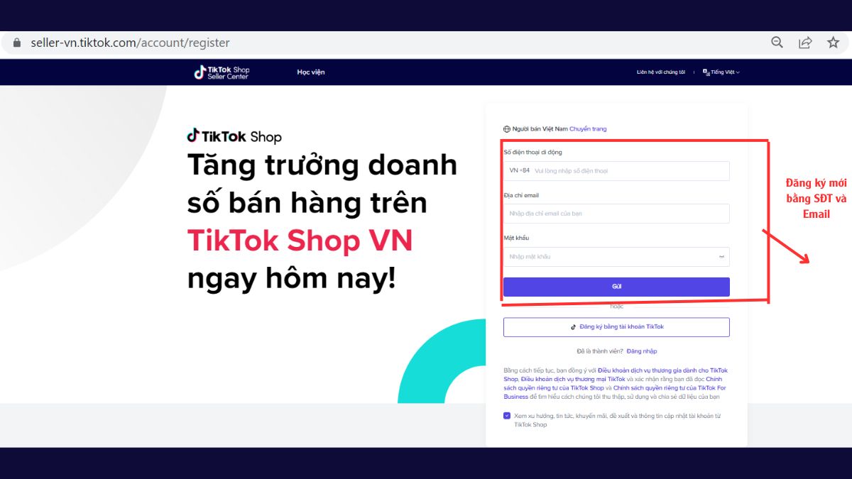 Cách đăng ký bán hàng trên TikTok Shop cho người mới bắt đầu