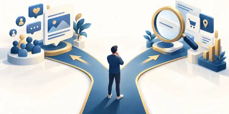 Người học cân nhắc quảng cáo mạng xã hội và quảng cáo tìm kiếm theo nhu cầu khách hàng
