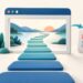 Minh họa lỗi trải nghiệm trang đích Google Ads với đường đi thông thoáng và lớp phủ được đặt sang bên