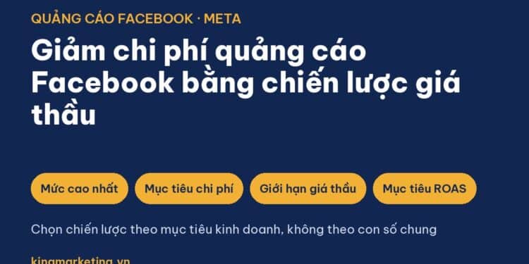 Giảm chi phí quảng cáo Facebook bằng chiến lược giá thầu: Mức cao nhất, Mục tiêu chi phí, Giới hạn giá thầu, Mục tiêu ROAS
