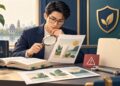 Minh họa kiểm tra Google Ads bị từ chối: chuyên viên đối chiếu mẫu quảng cáo với sách tham khảo cạnh thẻ cảnh báo.