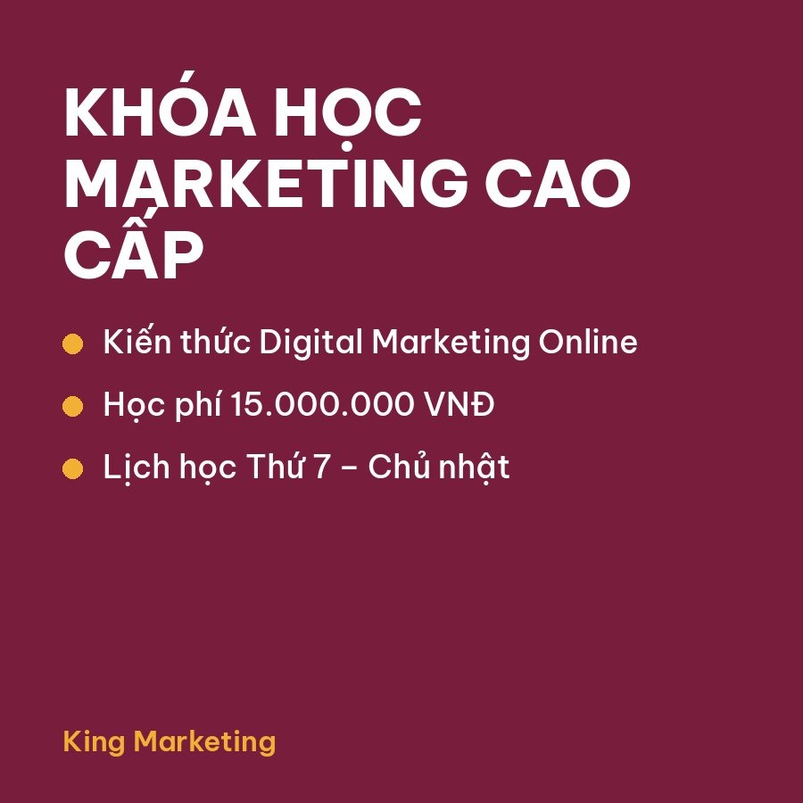 Ảnh bìa khóa học Marketing cao cấp tại King Marketing, học Digital Marketing Online Thứ 7 – Chủ nhật