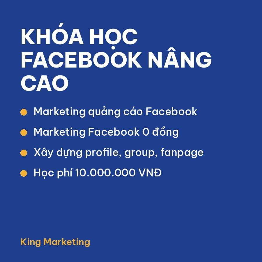 Ảnh bìa khóa học Marketing Facebook nâng cao tại King Marketing, học phí 10.000.000 VNĐ